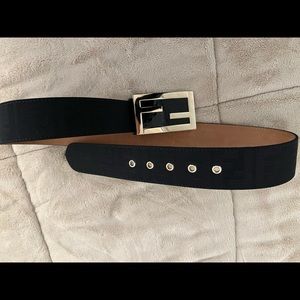 Fendi Zucca Black Canvas Men's Belt